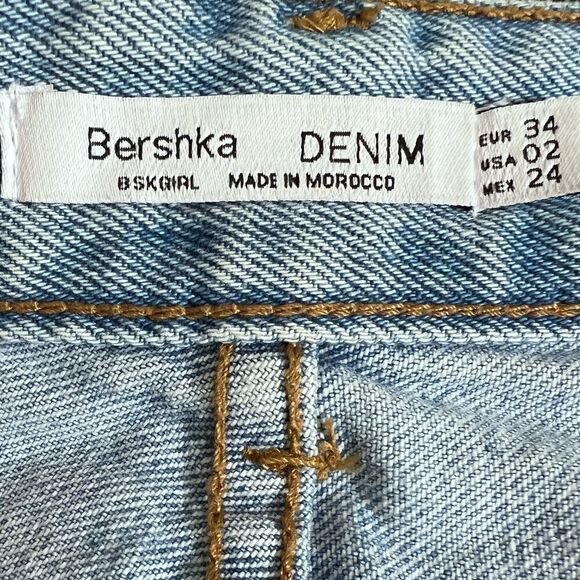 Bershka denim mini jean skirt distressed size 2 - Picture 10 of 12